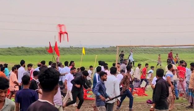 বিজয়নগর উপজেলায় ফুটবল খেলায় গোল নিয়ে বিতর্কে সংঘর্ষে  ১০জন আহত।